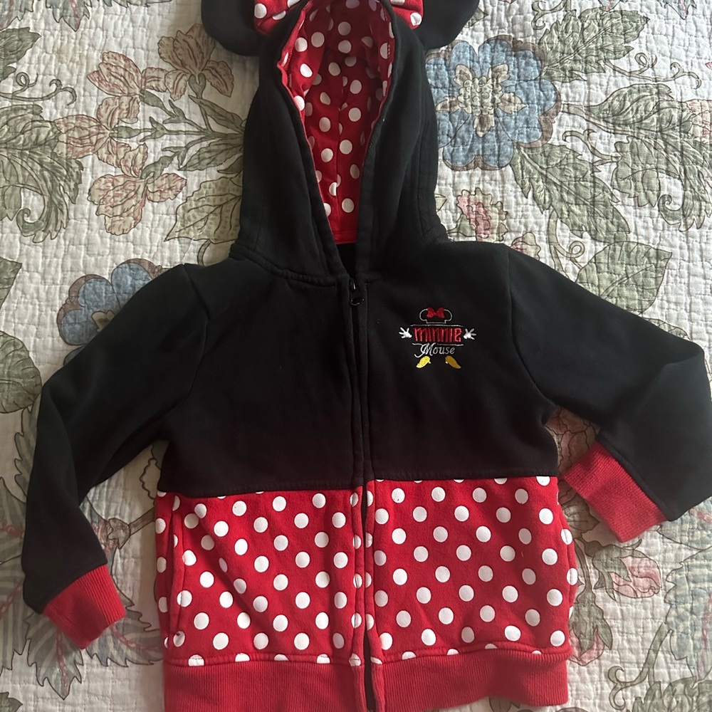 Disney Kids Minnie Mouse Red and Black Hoodie